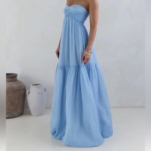 FortunateOne Unforgettable Style Strapless Maxi Dress Blue | NWT | Size Small